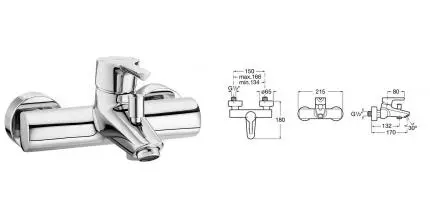 Смеситель для ванны «Roca» Malva 75A023BC0M хром