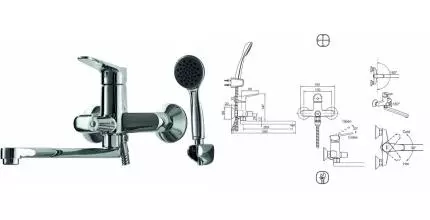 Смеситель для ванны «Bravat» Eco F6111147C-LB хром Смеситель для ванны «Bravat» Eco F6111147C-LB хром