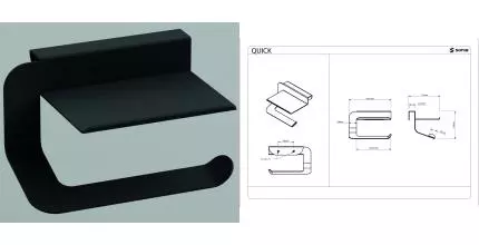 Держатель для туалетной бумаги «Sonia» Quick 176953 на стену чёрный матовый