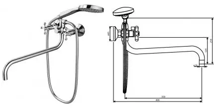 Смеситель для ванны «Dorff» хром