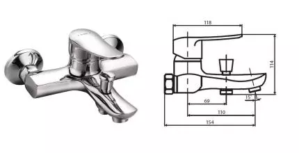 Смеситель для ванны «Dorff» Ultra D5010000 хром