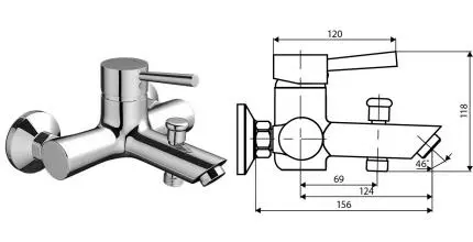 Смеситель для ванны «Dorff» Logic D3010000 хром