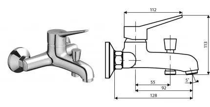 Смеситель для ванны «Dorff» Optima D2010000 хром