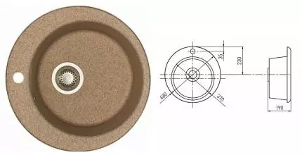 Мойка для кухни «Aquaton» Иверия 48/48 искусственный камень терракот