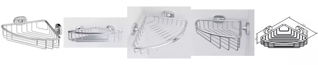 Угловая полка в ванну «Am.Pm» Sense L A7434800 на стену хром