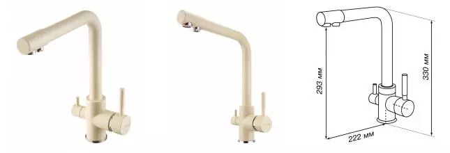 Смеситель для кухни с подключением к фильтру «Aquaton» Руан 1AX004FCXX290 шампань