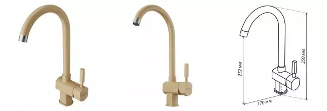 Смеситель для кухонной мойки «Aquaton» Лиам 1AX003FCXX260 летте