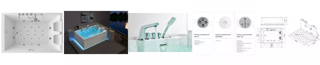 Гидромассажная ванна акриловая «SSWW» AU818 180/120 с каркасом с сифоном с ручками белая глянцевая правая