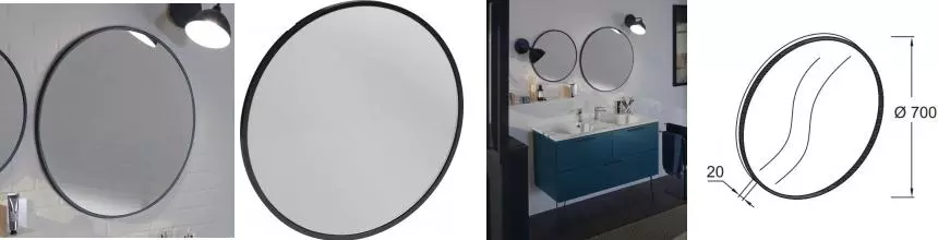 Зеркало «Jacob Delafon» Odeon Rive Gauche EB1177-BLV 70/70 без света чёрное