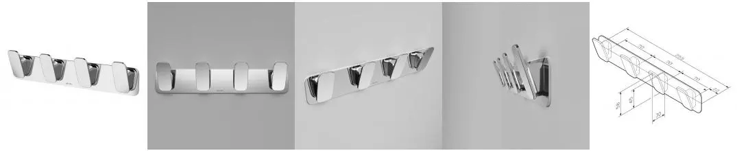 Планка с крючками «Am.Pm» Inspire V2.0 A50A35900 на стену хром Планка с крючками «Am.Pm» Inspire V2.0 A50A35900 на стену хром