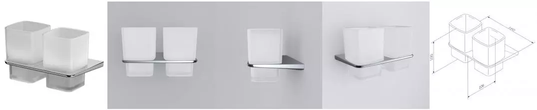 Двойной стакан для зубных щёток «Am.Pm» Inspire V2.0 A50A343400 на стену хром Двойной стакан для зубных щёток «Am.Pm» Inspire V2.0 A50A343400 на стену хром