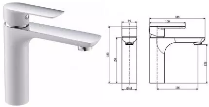 Смеситель для раковины «Orans» OLS-K1035W белый/хром Смеситель для раковины «Orans» OLS-K1035W белый/хром