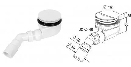 Сифон для поддона «Radaway» Turboflow TB90P White (белый)