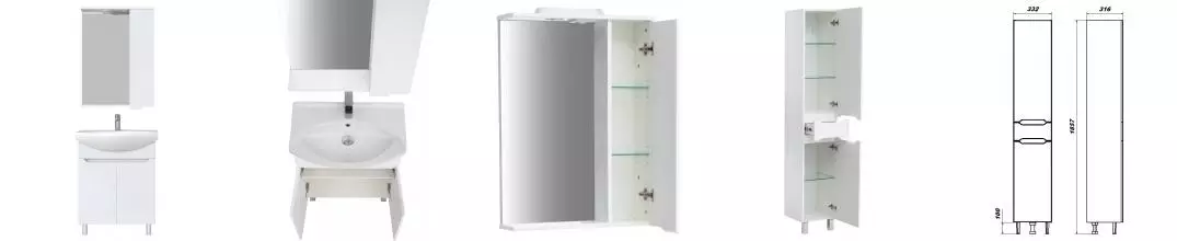 Мебель для ванной «Sanstar» Bianco 65 белая Мебель для ванной «Sanstar» Bianco 65 белая