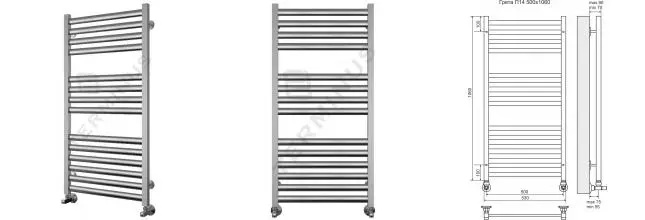 Водяной полотенцесушитель «Terminus» Грета П14 53/106 хром