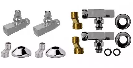 Комплект: вентиль угл 3/4х1/2 г/ш квадрат(2шт), эксцентрик(2шт), отражатель(2шт) · без серии, Terminus, 4620768888861