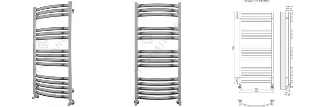 Водяной полотенцесушитель «Terminus» Палермо П15 53/114 хром