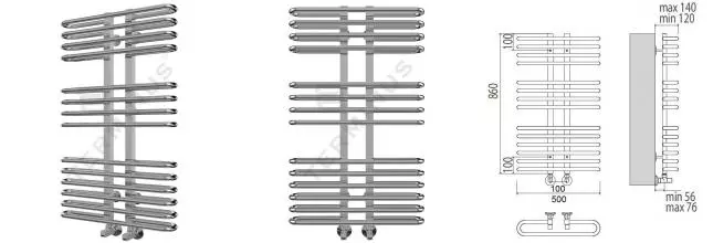 Водяной полотенцесушитель «Terminus» Сахара+ П14 50/86 хром
