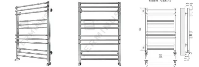 Водяной полотенцесушитель «Terminus» Соренто П12 53/76 хром