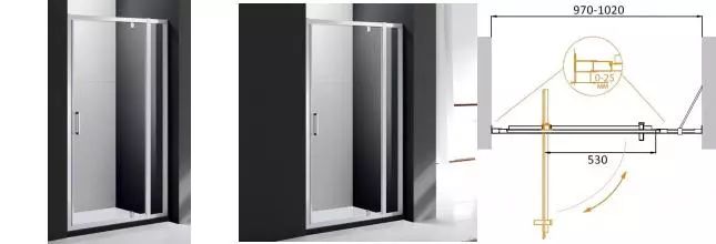 Душевая дверь «Cezares» MOLVENO-BA-11-80 20-C-Cr-IV 100/195 прозрачная/хром универсальная
