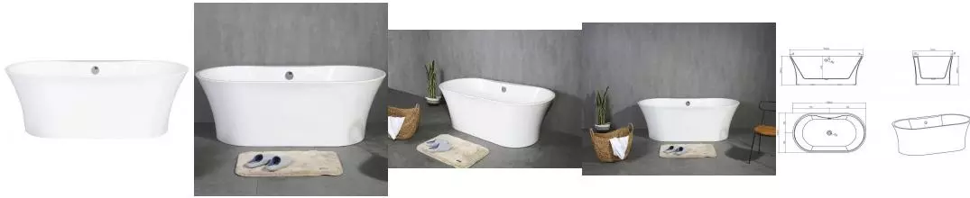 Ванна акриловая «Belbagno» BB201 150/80 с ножками с сифоном белая Ванна акриловая «Belbagno» BB201 150/80 с ножками с сифоном белая
