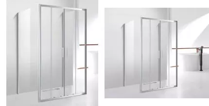 Душевой угол-ограждение «Cezares» MOLVENO-AH-22-130/120-C-Cr-IV 127/120 прозрачный/хром без поддона