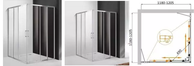 Душевой угол-ограждение «Cezares» MOLVENO-A-22-90 30-C-Cr-IV 120/120 прозрачный/хром без поддона Душевой угол-ограждение «Cezares» MOLVENO-A-22-90 30-C-Cr-IV 120/120 прозрачный/хром без поддона
