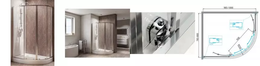 Душевой угол-ограждение «Belbagno» DUE-RH-2-100/80-C-Cr 100/80 прозрачный/хром прямоугольно-асимметричный без поддона универсальный Душевой угол-ограждение «Belbagno» DUE-RH-2-100/80-C-Cr 100/80 прозрачный/хром прямоугольно-асимметричный без поддона универсальный