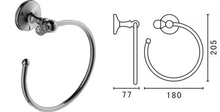 Полотенцедержатель «Art&Max» Antic Crystal AM-2680SJ-Cr на стену хром