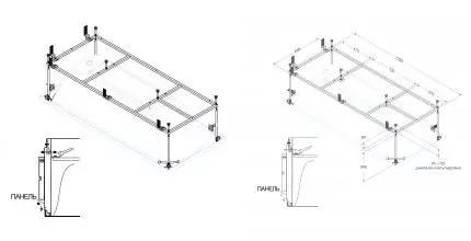 Каркас под ванну «Cezares» Plane-190-80-MF-R