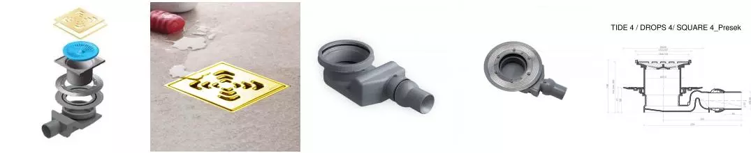 Трап для душа «Pestan» Confluo Standard Square 4 13000147 боковой выпуск Mask Gold Трап для душа «Pestan» Confluo Standard Square 4 13000147 боковой выпуск Mask Gold