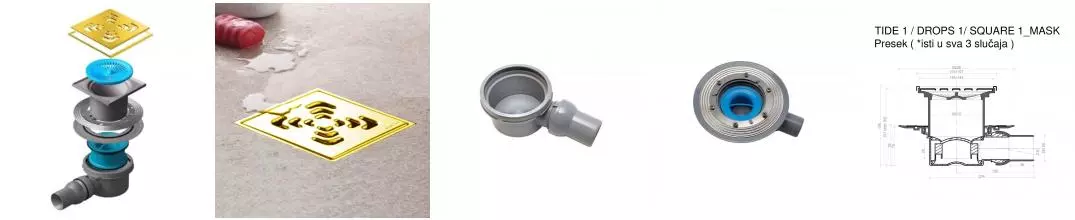 Трап для душа «Pestan» Confluo Standard Square 1 13000144 боковой выпуск Mask Gold Трап для душа «Pestan» Confluo Standard Square 1 13000144 боковой выпуск Mask Gold