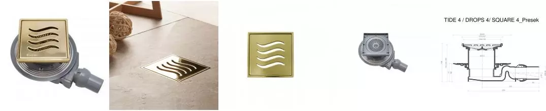 Трап для душа «Pestan» Confluo Standard Tide 4 13000143 боковой выпуск Mask Gold Трап для душа «Pestan» Confluo Standard Tide 4 13000143 боковой выпуск Mask Gold