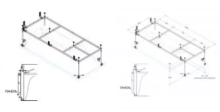 Каркас под ванну «Cezares» EMP-180-80-MF-R