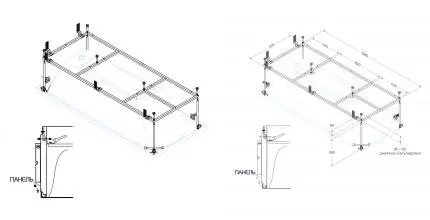 Каркас под ванну «Cezares» EMP-170-75-MF-R