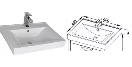 Раковина «Aquanet» Shenxin 60 9060 фарфоровая белая Раковина «Aquanet» Shenxin 60 9060 фарфоровая белая