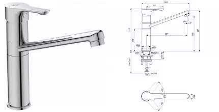 Смеситель для кухонной мойки «Ideal Standard» Alpha BC813AA хром