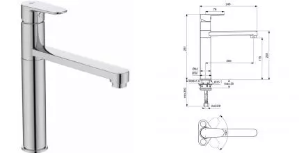 Смеситель для кухонной мойки «Ideal Standard» Cerafine O BC501AA хром Смеситель для кухонной мойки «Ideal Standard» Cerafine O BC501AA хром