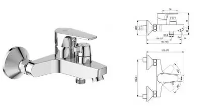 Смеситель для ванны «Ideal Standard» Cerafine D BC494AA хром