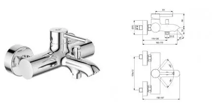 Смеситель для ванны «Ideal Standard» Ceraline BC199AA хром