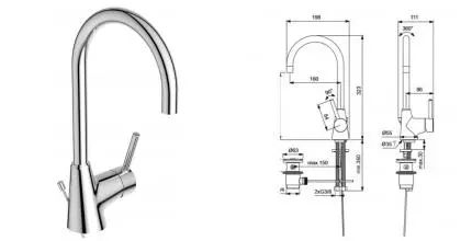 Смеситель для раковины «Ideal Standard» Ceraline BC195AA с донным клапаном хром