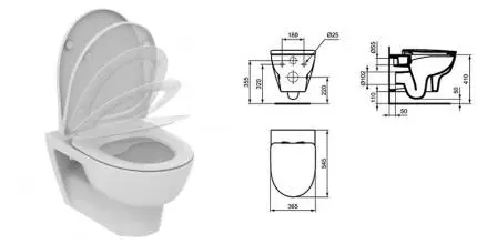 Подвесной унитаз безободковый «Ideal Standard» Esedra T365701 белый с сиденьем дюропласт с микролифтом белое Подвесной унитаз безободковый «Ideal Standard» Esedra T365701 белый с сиденьем дюропласт с микролифтом белое