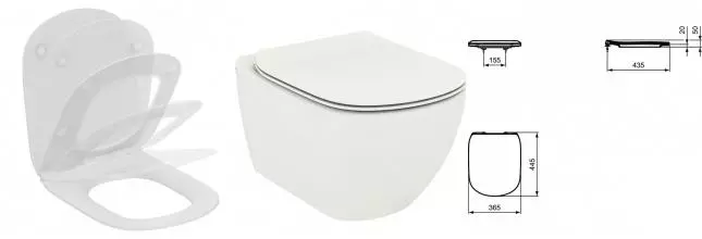 Сиденье для унитаза «Ideal Standard» Tesi T352701 дюропласт с микролифтом белое