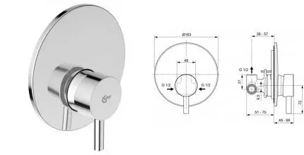 Смеситель для душа «Ideal Standard» Ceraline A6940AA хром