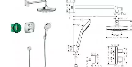 Душевая система «Hansgrohe» Croma Select E 27294000 с термостатом хром