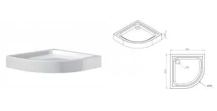 Душевой поддон «Am.Pm» Gem 80/80 W90T-401-080W 80/80 низкий акриловый четверть круга белый с сифоном Душевой поддон «Am.Pm» Gem 80/80 W90T-401-080W 80/80 низкий акриловый четверть круга белый с сифоном