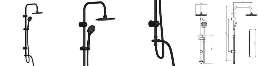 Душевая стойка «Dorff» Comfort D0708000BL чёрная Душевая стойка «Dorff» Comfort D0708000BL чёрная