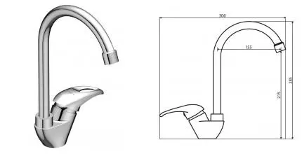 Смеситель для кухонной мойки «Dorff» Comfort D8000000 хром