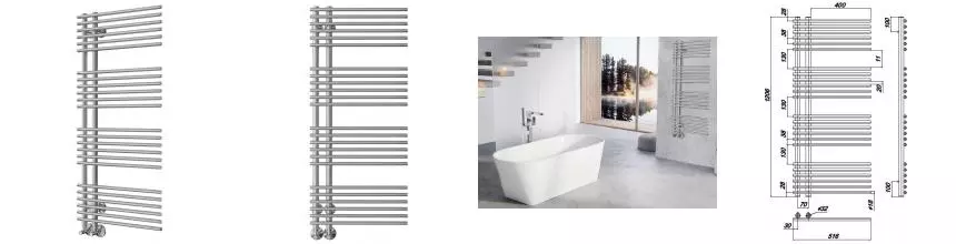 Водяной полотенцесушитель «Ravak» Style 52/121 W хром универсальный