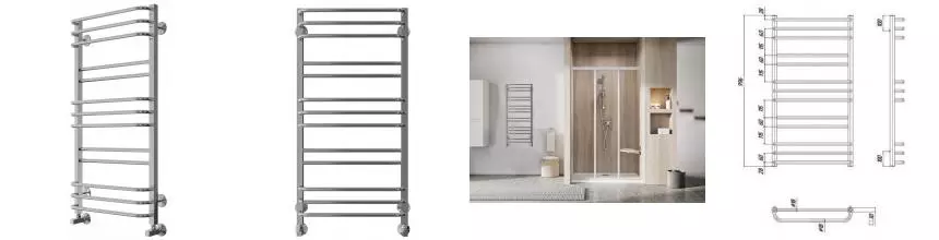 Водяной полотенцесушитель «Ravak» Cube 53/100 W хром